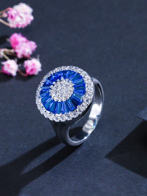 L.WIN Copper inlaid AAA zircon shines blue rings 1