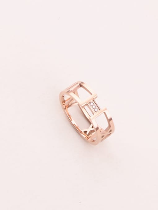 GROSE Personality Rome Letter Hollow Simple Ring 1