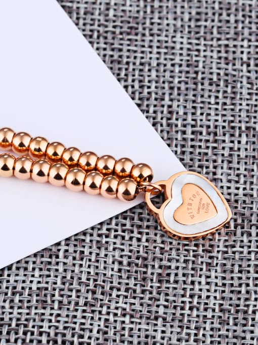 Open Sky Fashion Little Beads Heart Titanium Bracelet 2