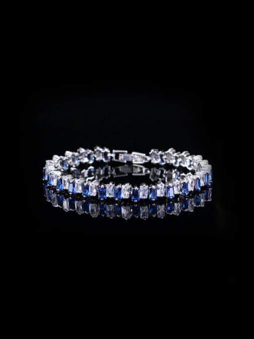 Blue Popular Rectangle AAA Zircon Bracelet