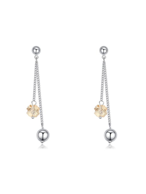QIANZI Simple Little Heart austrian Crystals Little Beads Drop Earrings