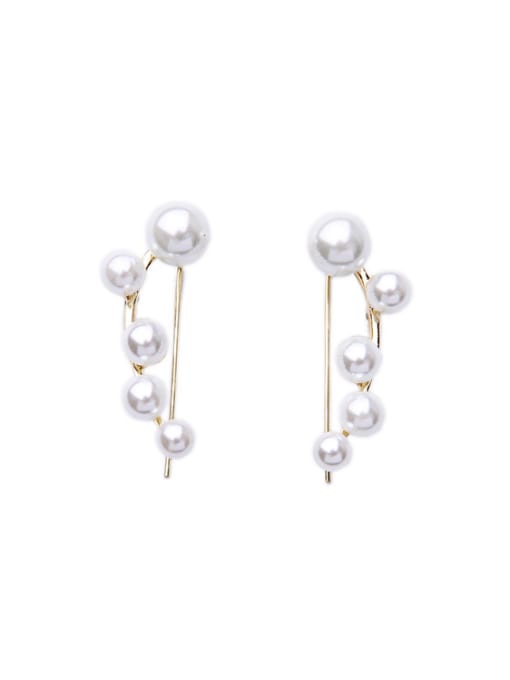 KM Alloy Artificial Pearls Symmetrical  stud Earring 0