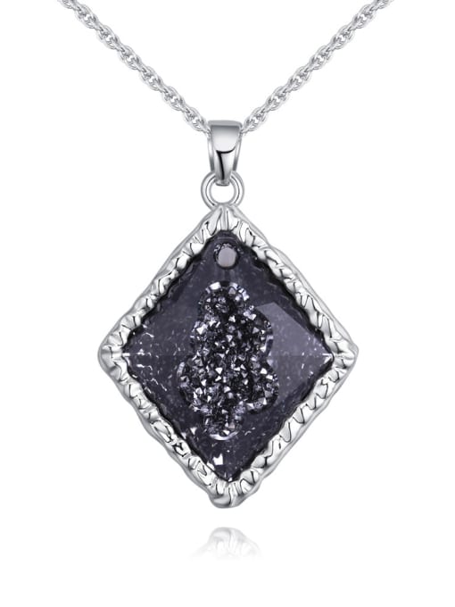 3 Personalized Rhombus Pendant austrian Crystal Alloy Necklace