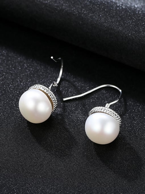 CCUI Pure silver 10-10.5mm natural pearl earrings 2