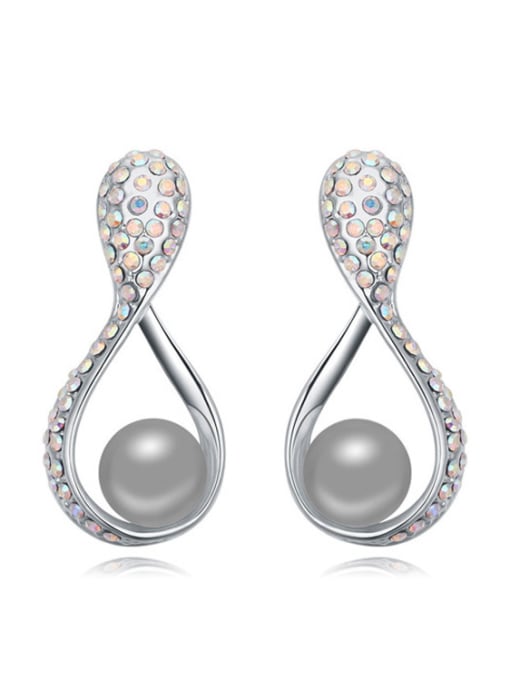 QIANZI Chanz using austrian elements Austria pearl earrings she laugh fashion pearl 1
