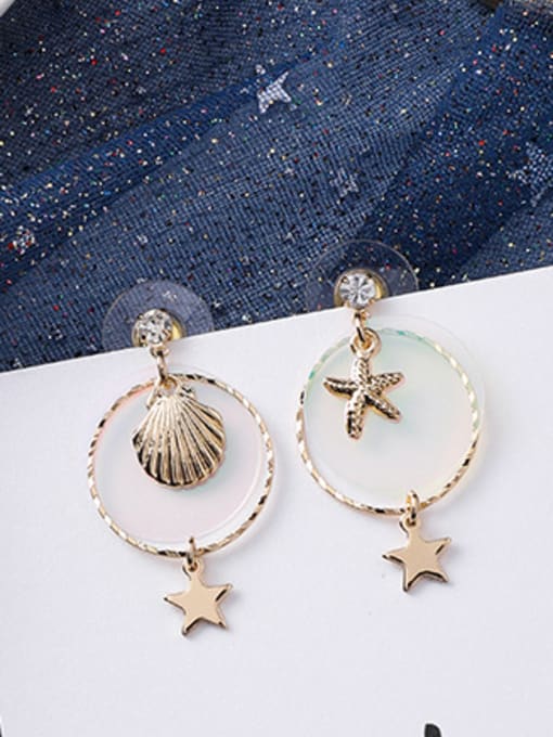 A Starfish Alloy With Rose Gold Plated Cartoon Sea Star  Drop Earrings