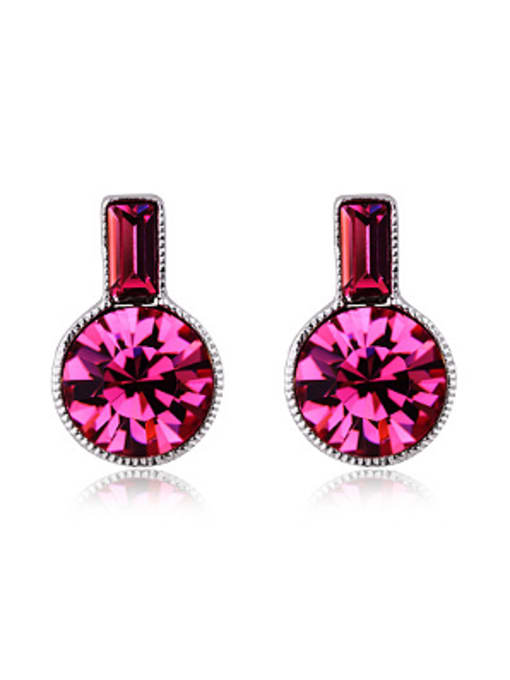 hot pink Fashion Austria Crystal Women Stud Earrings
