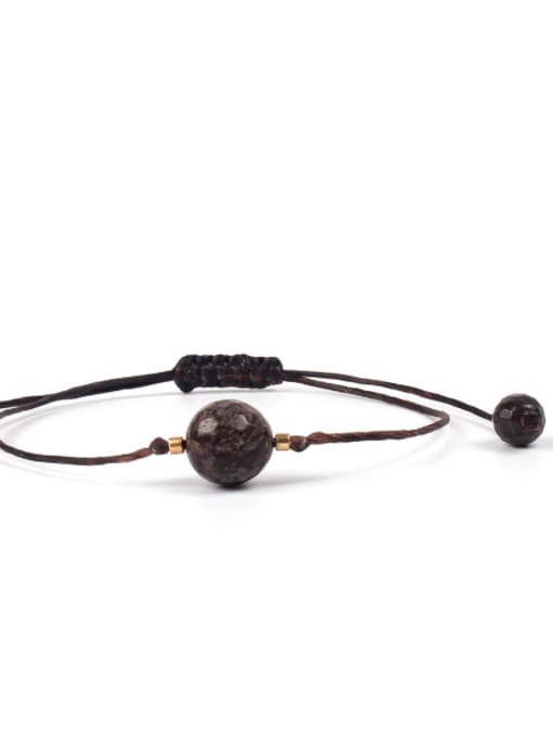 handmade Natural Stones Woven Leather Rope Bracelet 3