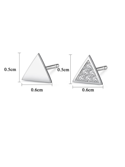 CCUI 925 Sterling Silver With Cubic Zirconia Simplistic Triangle Stud Earrings 4