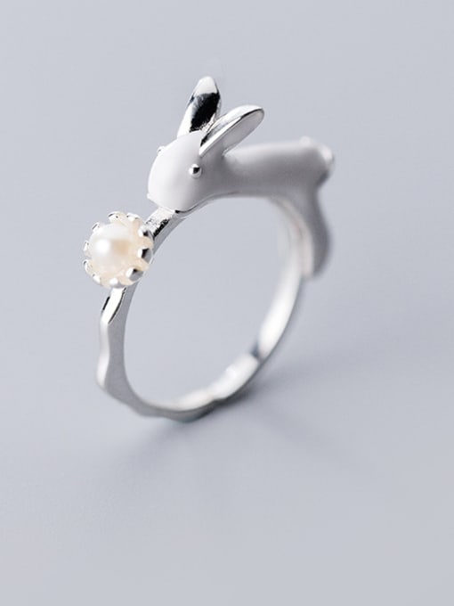 Rosh 925 Sterling Silver With Silver Plated Cute Animal rabbit Rings 0