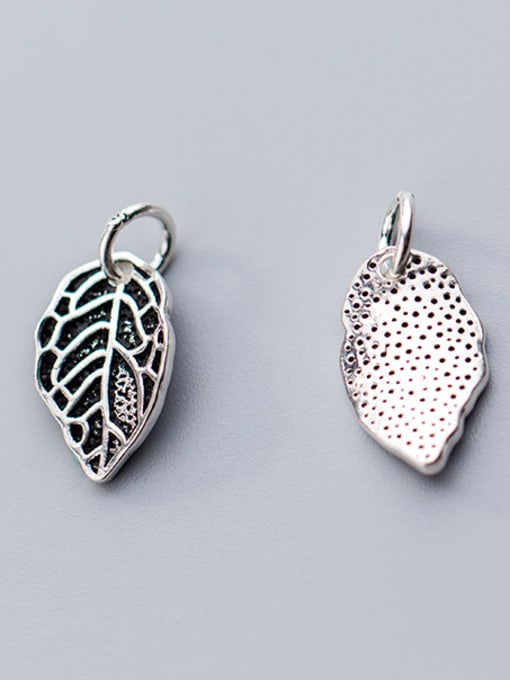 FAN 925 Sterling Silver With Antique Silver Plated Trendy Leaf Charms 2