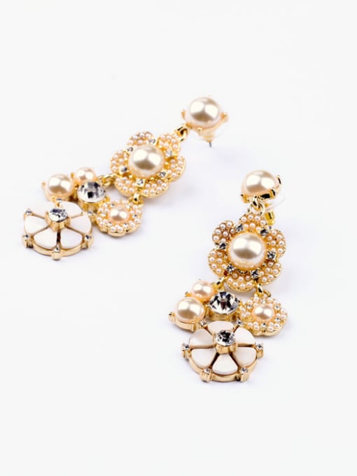 KM Elegant Artificial Pearl Drop Chandelier earring 1