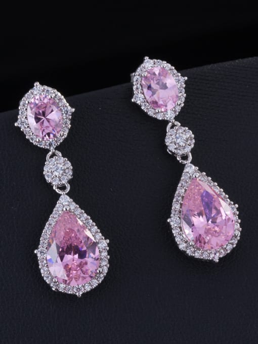 Pink Fashion Wedding Drop Chandelier earring