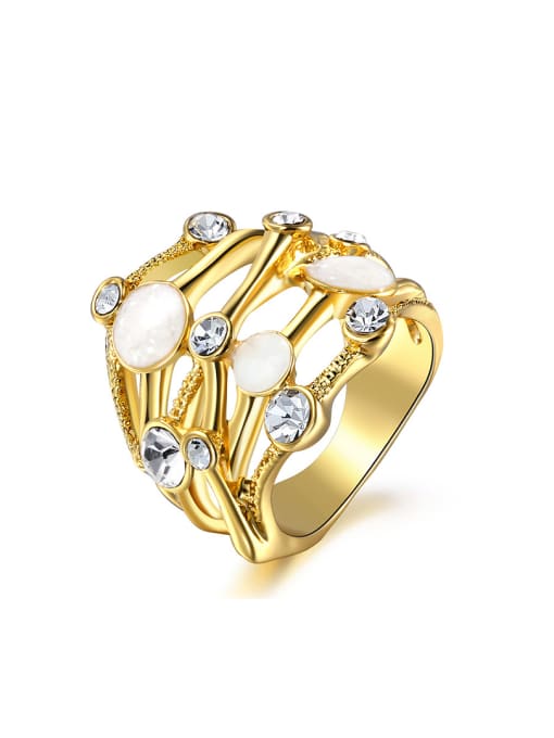 Ronaldo High-grade 18K Gold Geometric Shaped Shell Ring 0