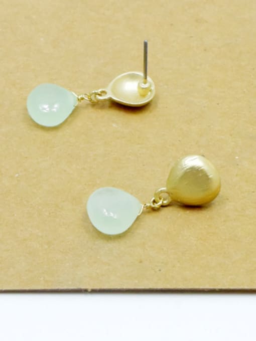 C Temperament Water Drop Shaped Gold Plated Earrings