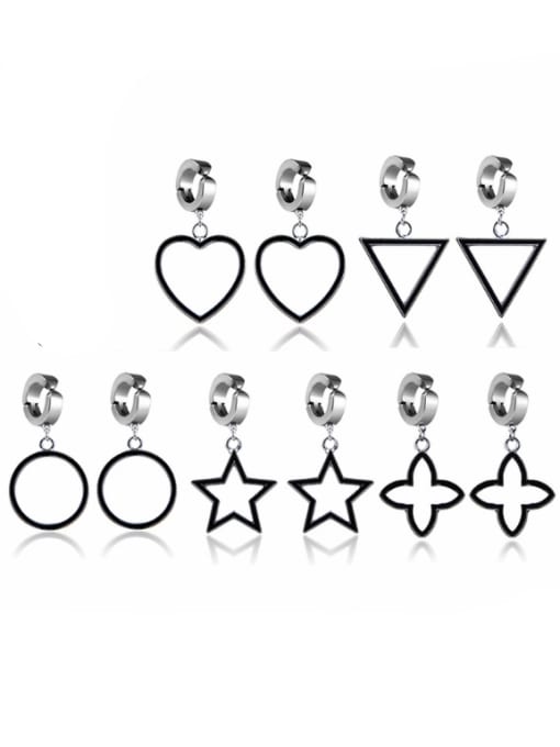 BSL Stainless Steel With Classic Heart Stud Earrings 0