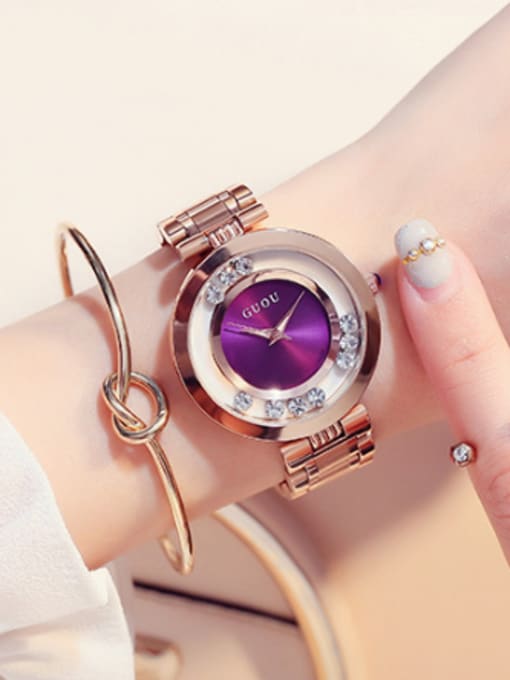 Purple 1 GUOU Brand Fashion Numberless Watch