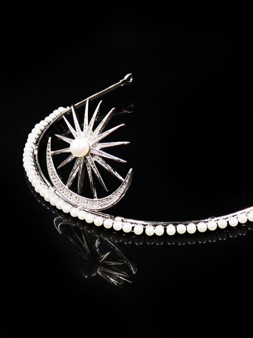 Cong Love Sparking Artificial Pearls Wedding Micro Pave Zircons Hair Accessories 1