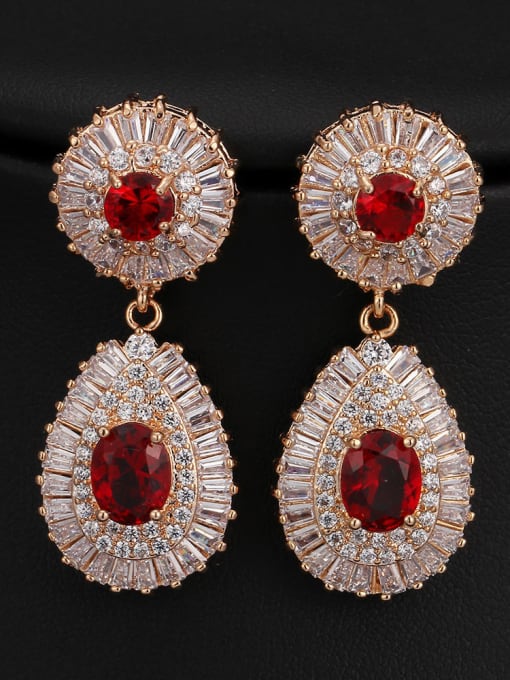 Red Water Drop High Quality Cluster earring