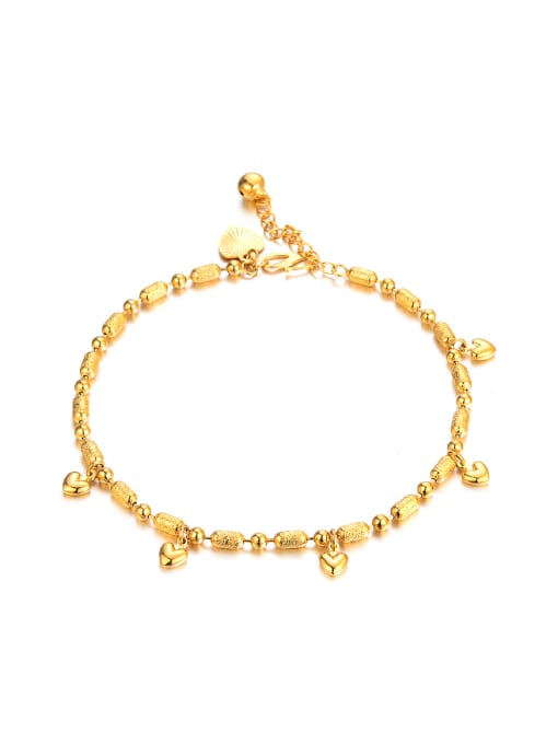 Open Sky Rerto style Tiny Heart shapes Slub Chain Anklets