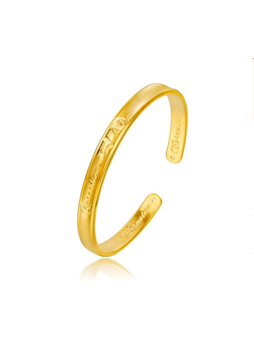 XP Copper Alloy 24K Gold Plated Retro style Opening Bangle 0