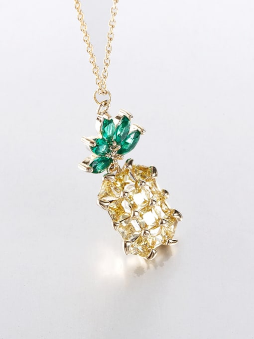 OUXI Personalized Creative Zircon Pineapple Necklace 2