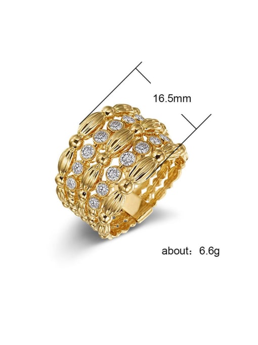 MATCH Copper With Cubic Zirconia   Openwork pattern Personality  Rings 1