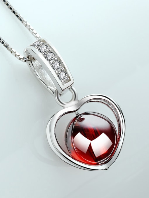 kwan Valentine's Day Gift Heart Red Crystal Pendant 2