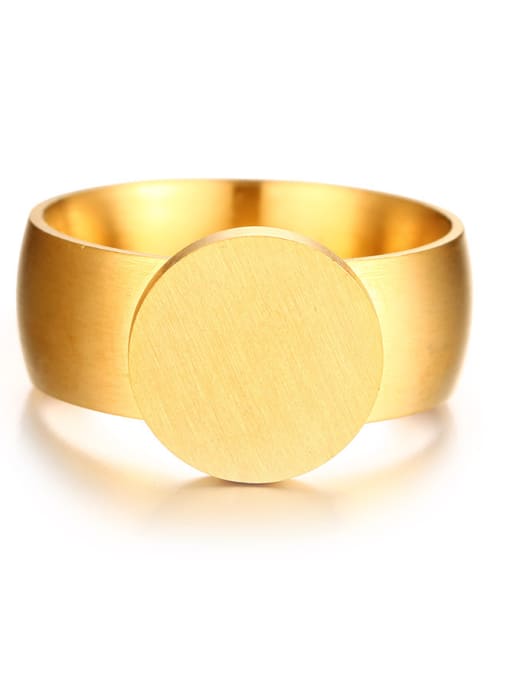 CONG All-match Gold Plated Round Shaped Matte Finished Ring 1