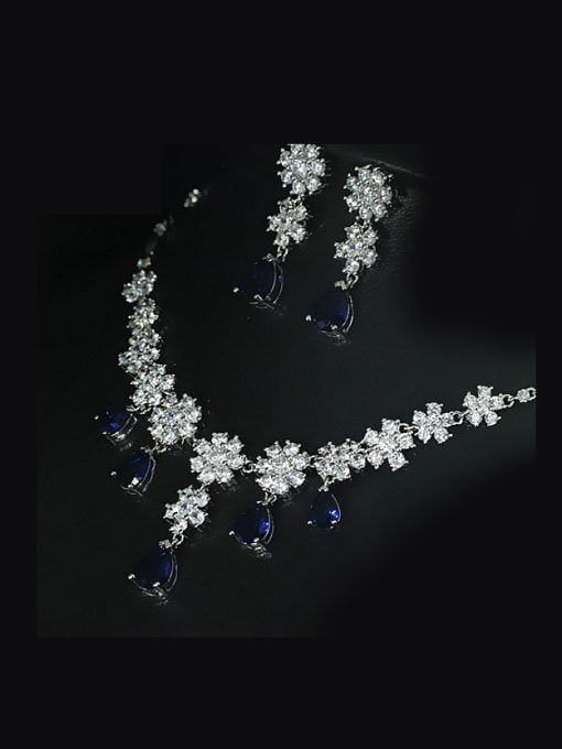 blue Fashion luxury Two Pieces Jewelry Set
