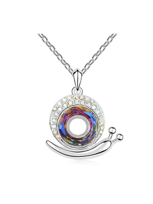 QIANZI Fashion austrian Crystals Little Snail Pendant Alloy Necklace 0
