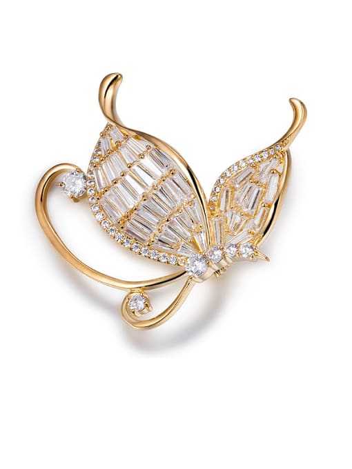 UNIENO 18K Gold Plated Butterfly Brooch 0