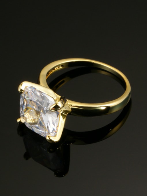 ZK Square Shining Zircons Luxury Copper Ring 2