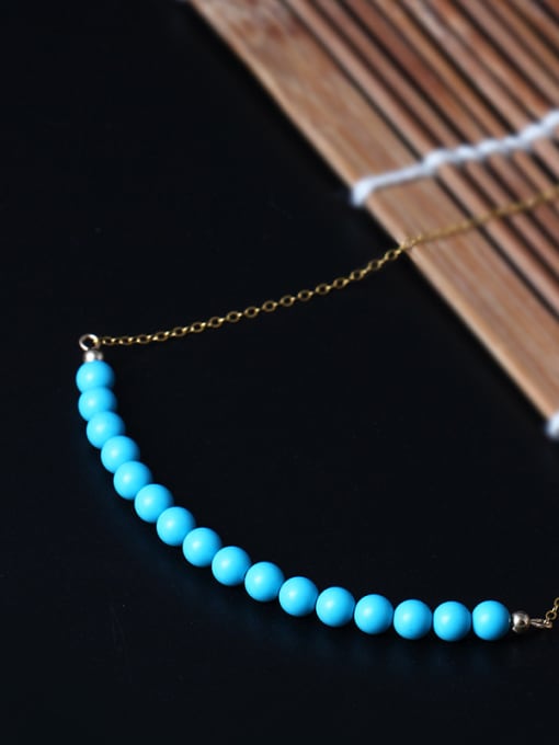 SILVER MI Handmade Fashion Blue Turquoise Necklace 2