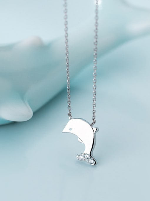 Rosh 925 Sterling Silver With Silver Plated Simplistic Fish Necklaces 0