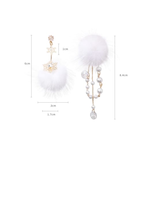 Girlhood Alloy With Gold Plated Fashion Plush Ball Drop Earrings 3