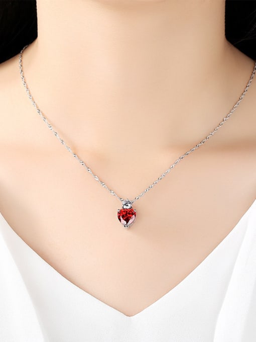RANSSI Fashion Cubic Heart Zirconias Copper Necklace 1