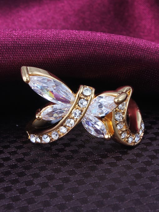 SANTIAGO Exquisite Dragonfly Shaped 4A Zircon Women Ring 1