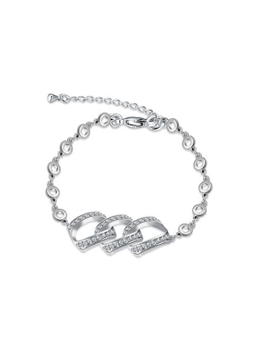 Platinum Women High-quality Geometric Austria Crystal Bracelet