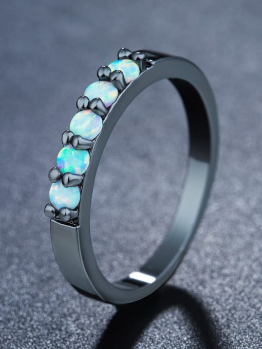 UNIENO Black Opal Stone Ring 1