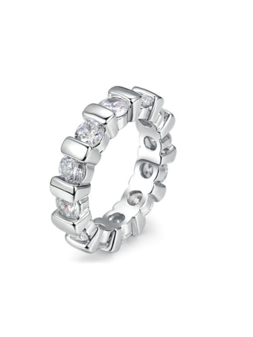 ZK Simple Style Zircons White Gold Plated Ring 0