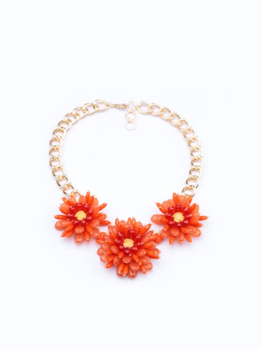KM Artificial Pearls Flower Alloy Necklace 1