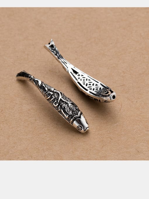 FAN 925 Sterling Silver With Silver Plated Classic Animal fish Charms 2