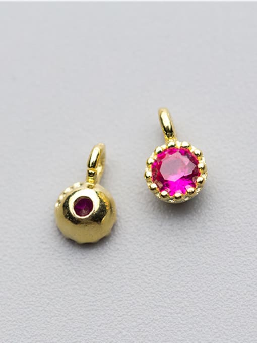 FAN 925 Sterling Silver With 18k Gold Plated Cute Round Charms 2