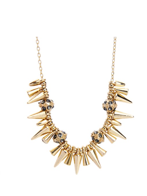 KM Fashion Rivets-Shaped Zircon Western Style Alloy Necklace 0