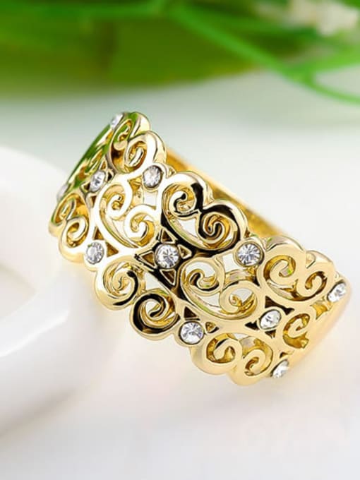 Ronaldo All-match 18K Gold Hollow Plant Tentacles Ring 2