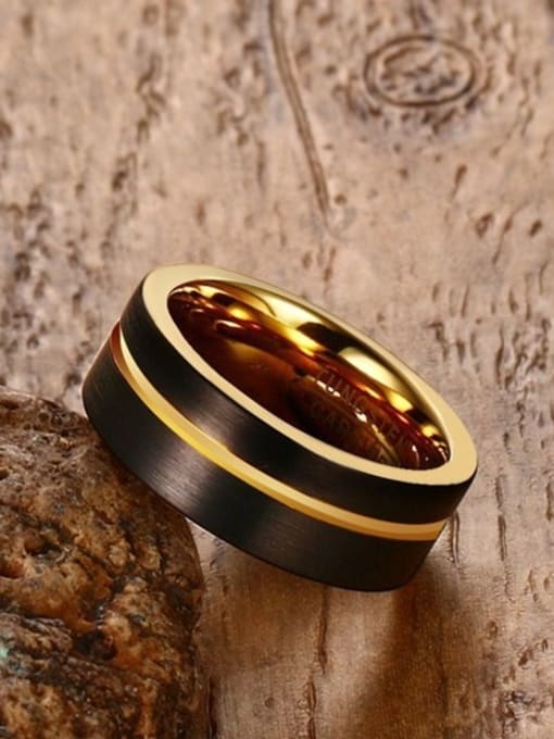 CONG Delicate Double Color Geometric Shaped Tungsten Ring 2