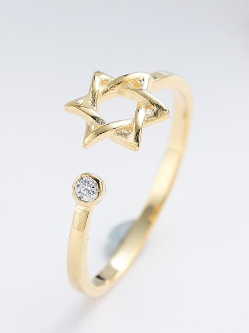 kwan Hollow Star S925 Silver Simple Opening Ring 2