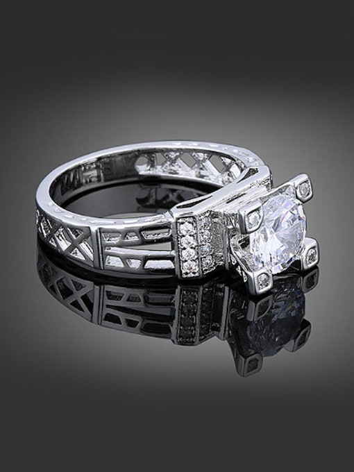 Wei Jia Fashion Cubic White Zircon Copper Wedding Ring 2