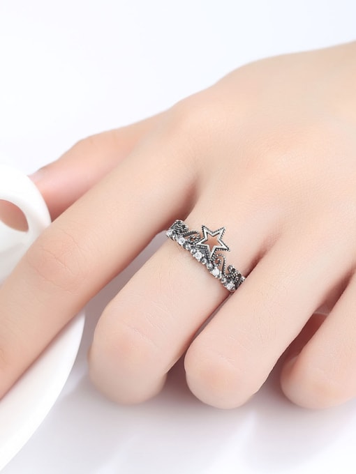 CCUI Sterling Silver Hollow star retro Thai silver open ring 1